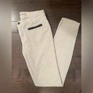 J Brand Skinny Jean, White with black zipper detail